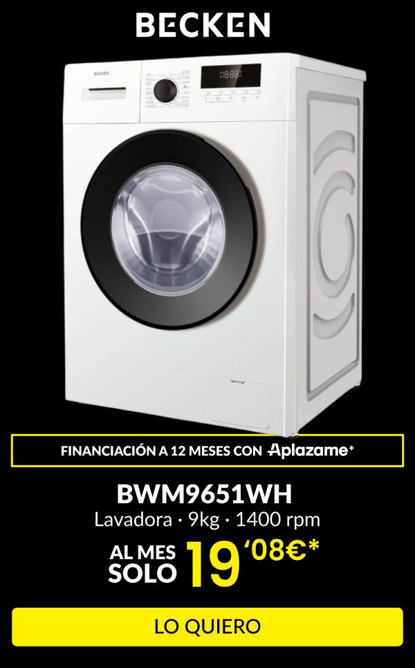 Lavadora Becken BWM9651WH 9kg 1400 rpm 16 programas A blanco 59,5 cm